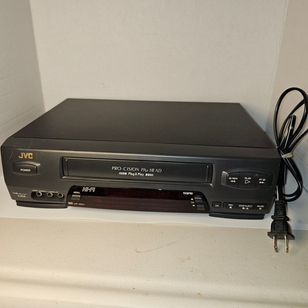 JVC HR-A51U VHS VCR Hi-Fi Stereo Pro-Cision 19 Micron Head SQPB Video Player